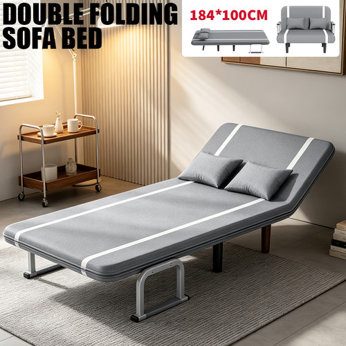 Double fabric sofa - fabric, bed