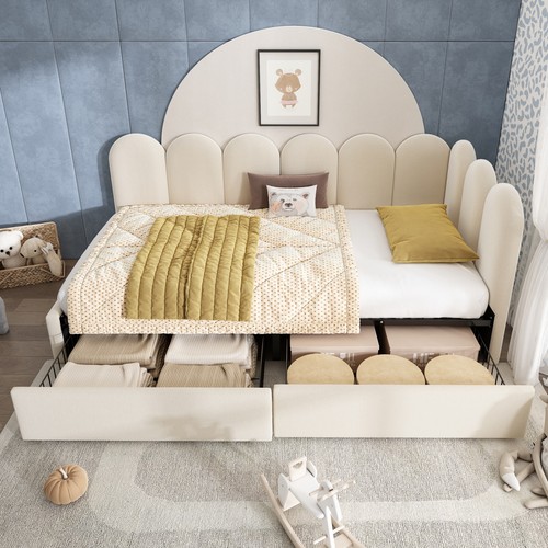 Daybad beige velvet 3ft - velvet, single