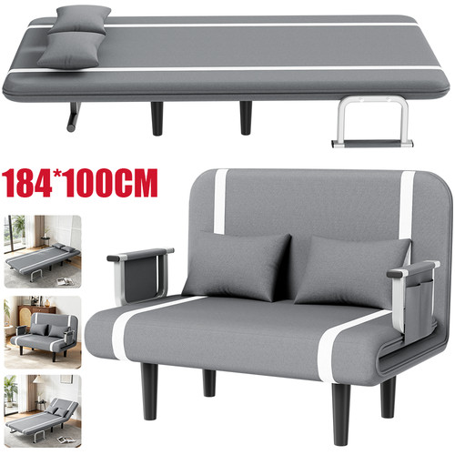 Double fabric sofa - fabric, bed