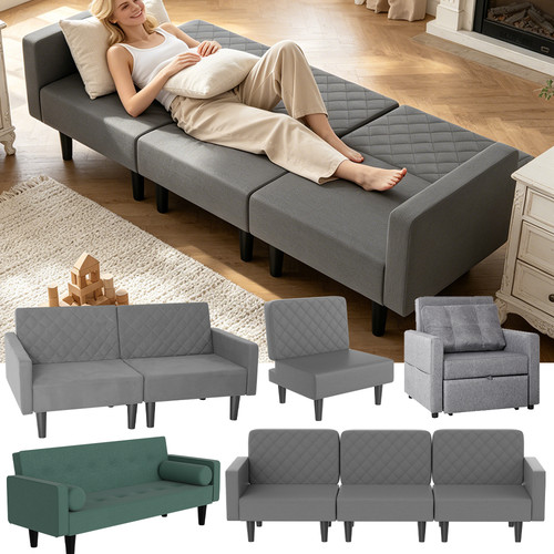 Double single fabric sofa bed - fabric,