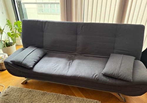 Grey fabric sofa bed futon - grey,