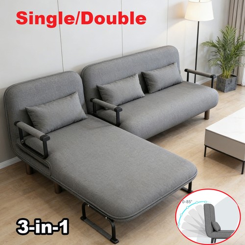 Double single fabric sofa - fabric, bed