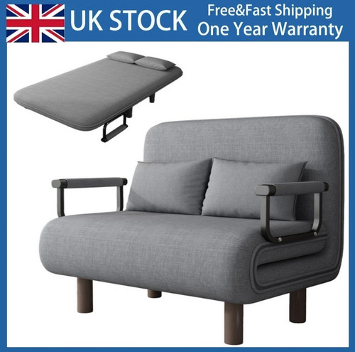 Grey foldable sofa bed - sofa,