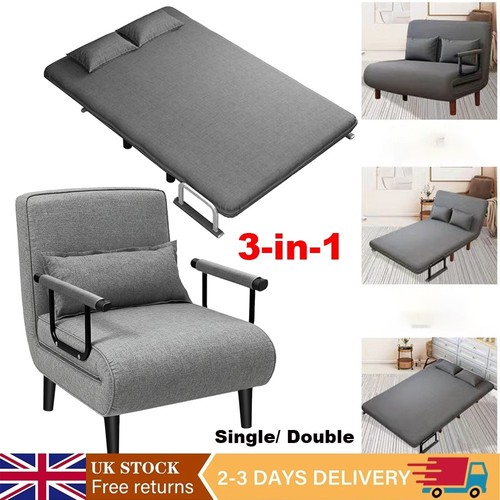 Single double fabric sofa - single/double, bed