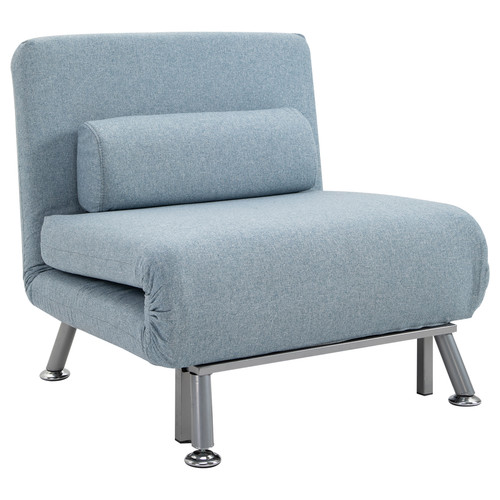 Blue folding single sofa - single, bed